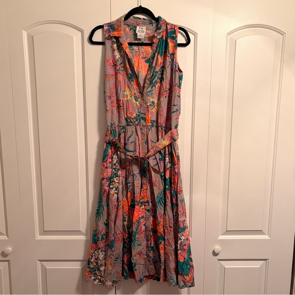 Vintage 80s Multicolor Floral Midi Dress